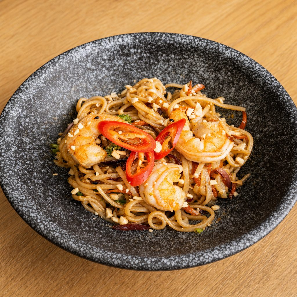 Shrimp Yaki-soba/udon.