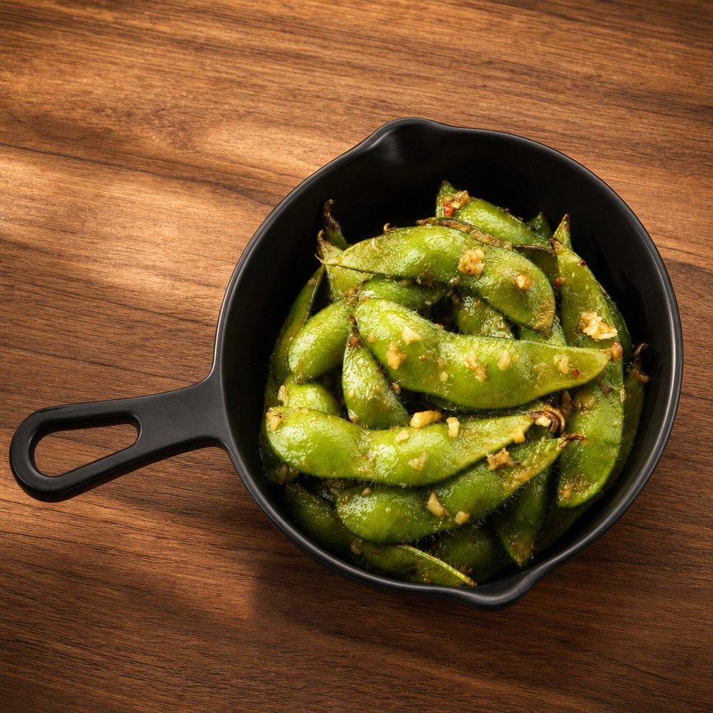 Edamame spicy Garlic.