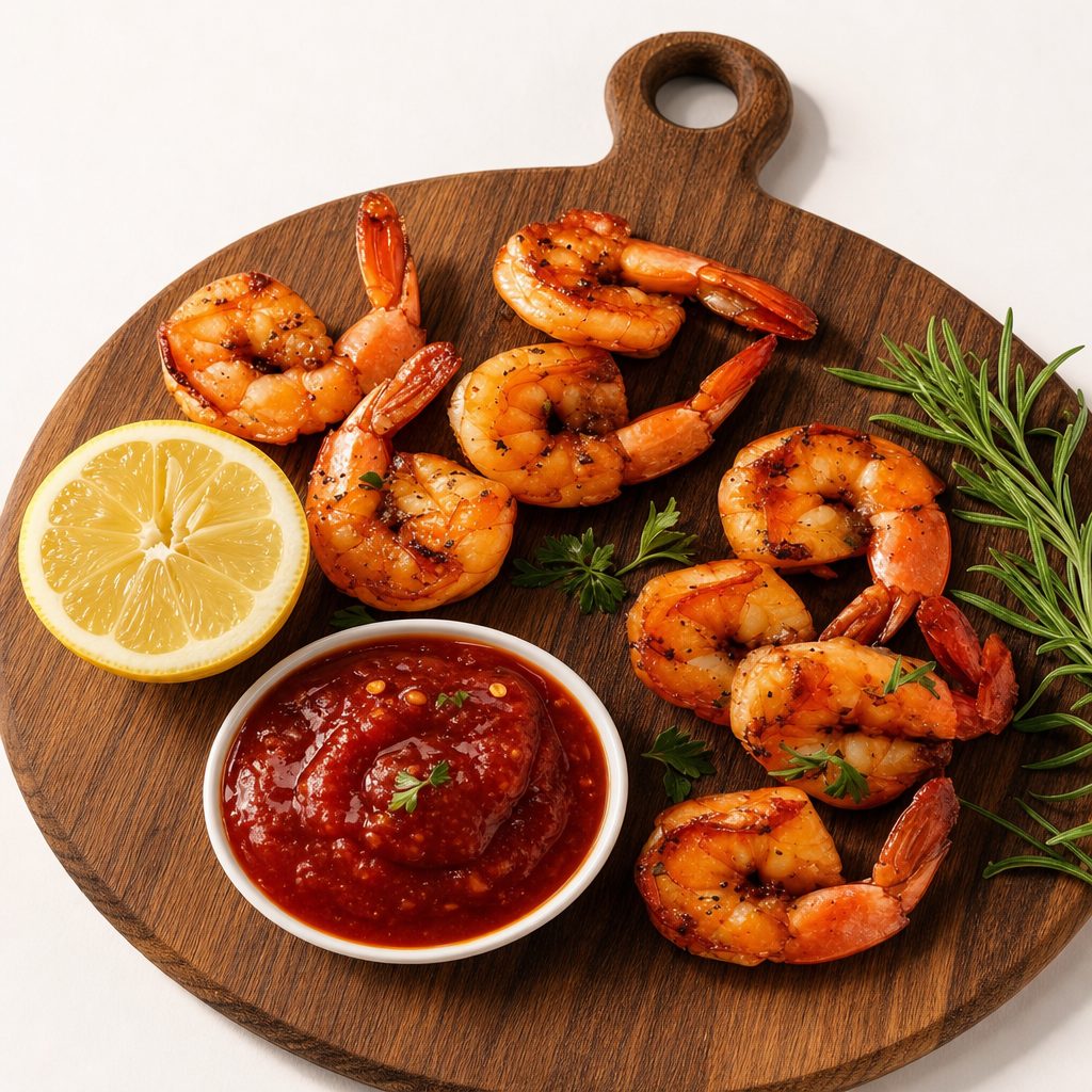 Sweet & Spicy Jumbo Shrimp.